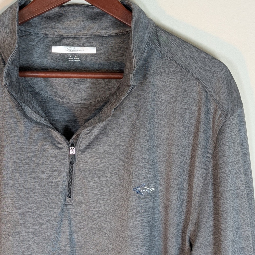 Greg Norman Mens XL Gray Heathered Quarter Zip Golf Pullover Performance Shirt